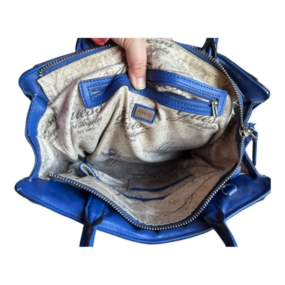 Guess suede leather Cobalt Blue‎ Kingsley Handbag/crossbody